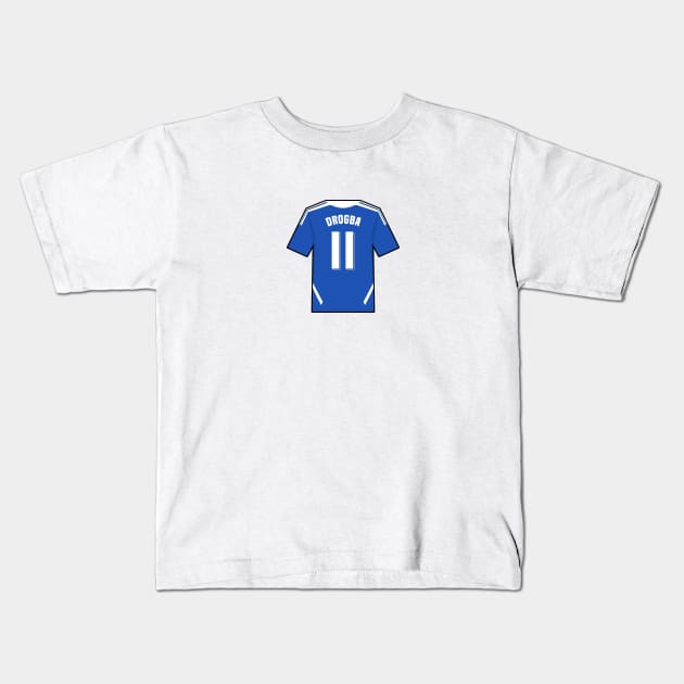 Drogba Chelsea 11/12 UCL Winner Jersey Kids T-Shirt by Footscore